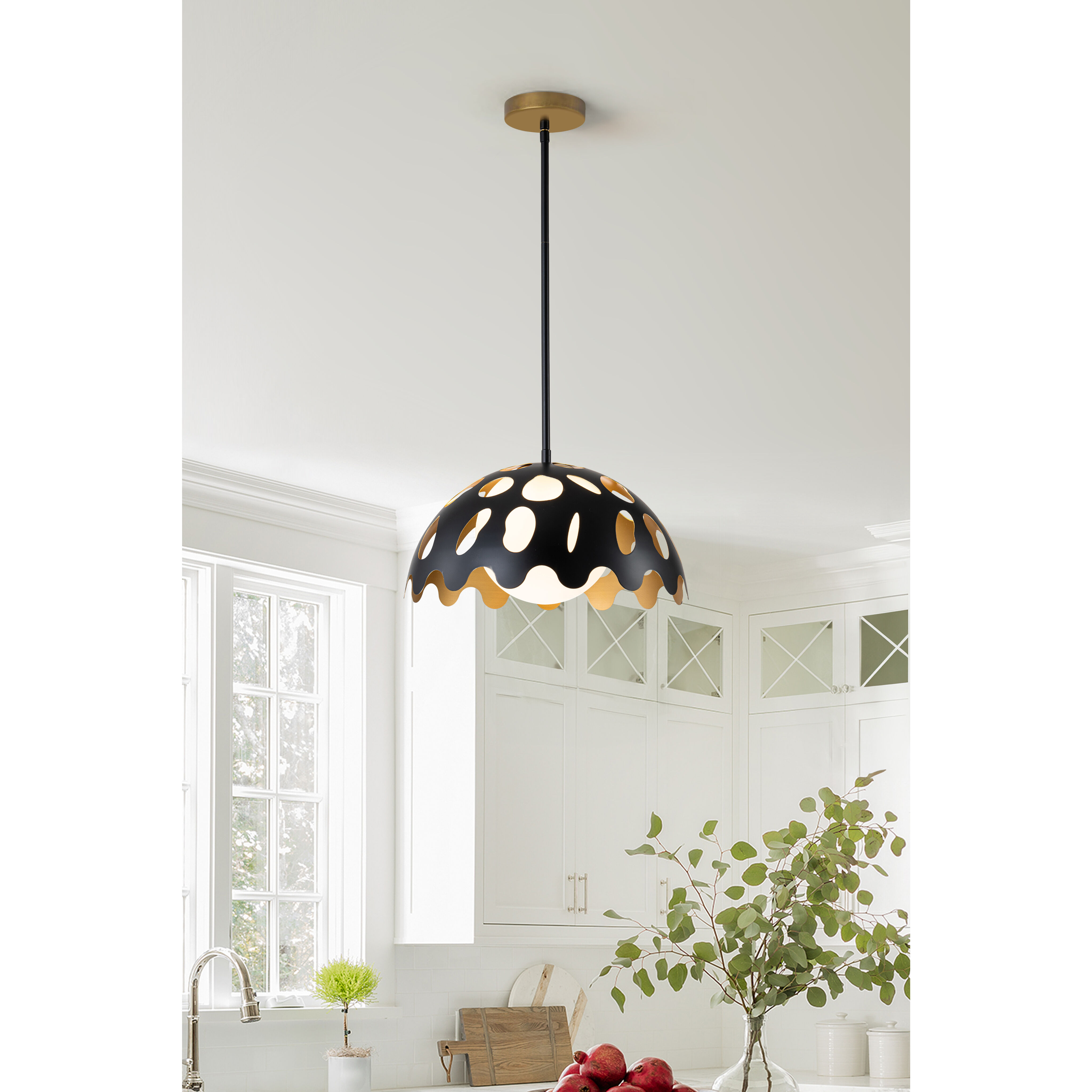 Pebbles 1 Light 15 inch Black Pendant Ceiling Light