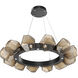 Gem LED 36 inch Matte Black Chandelier Ceiling Light in Bronze, 2700K LED, Radial Ring