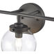 Fairbanks 3 Light 23.25 inch Matte Black Vanity Light Wall Light in Clear