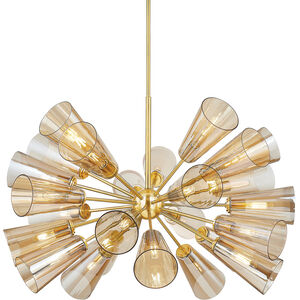 Hartwood 25 Light 45 inch Aged Brass Chandelier Ceiling Light