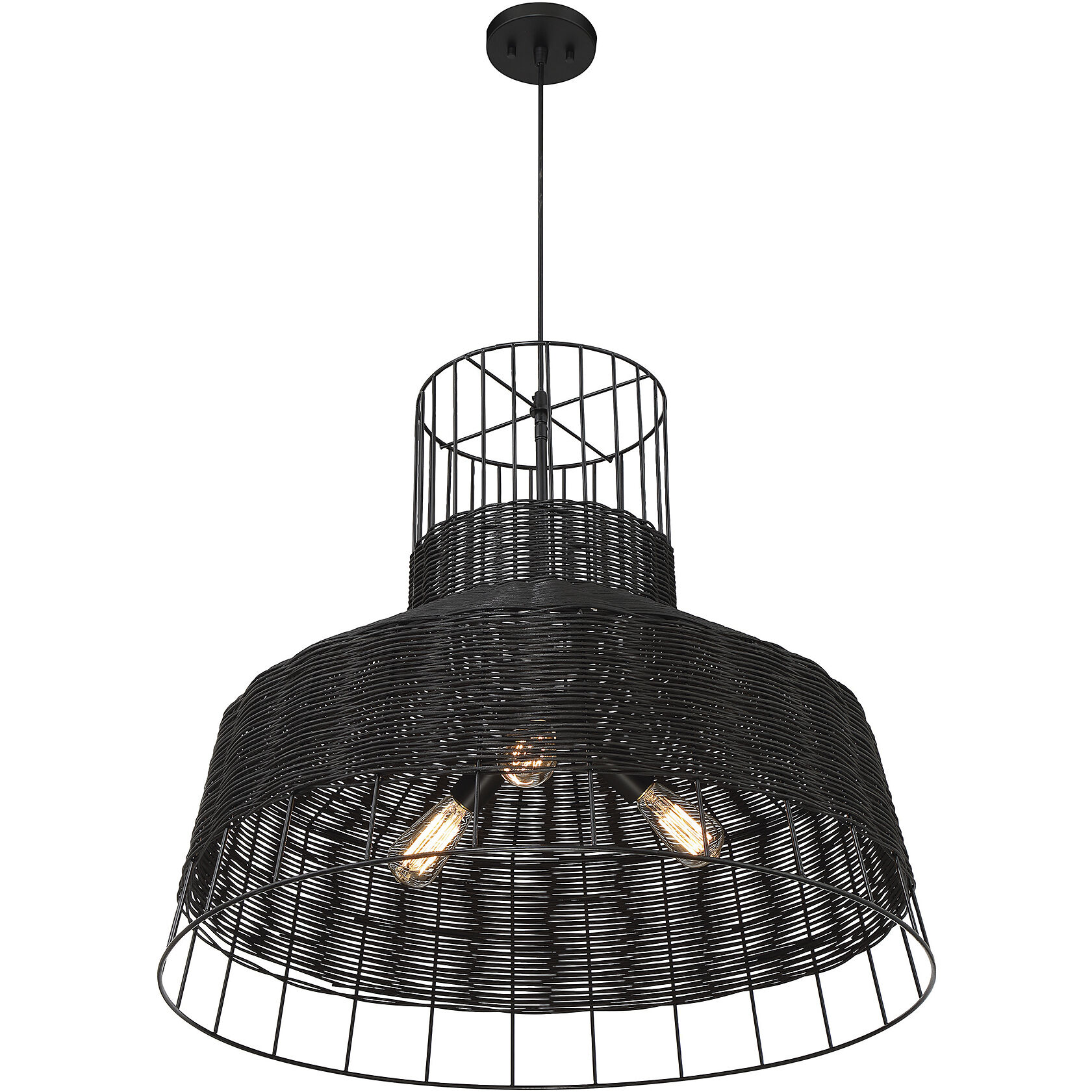 Pampas 3 Light 30 inch Matte Black Pendant Ceiling Light