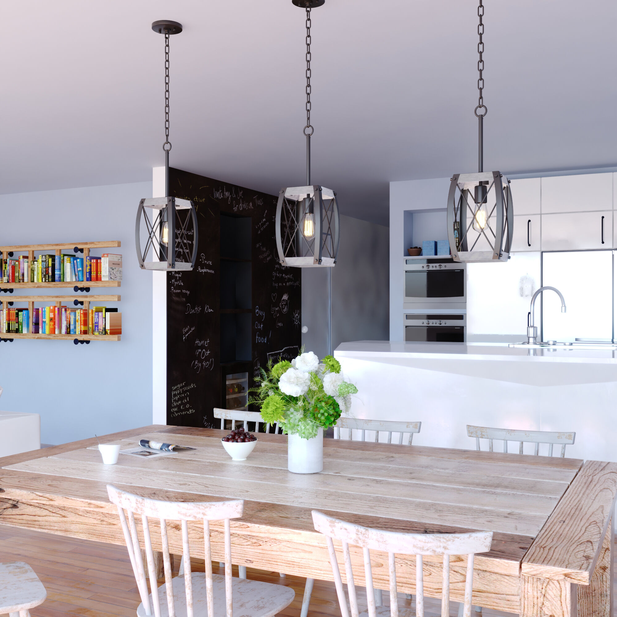 Montclare LED 7.5 inch Textured Black and White Ash Mini Pendant Ceiling Light