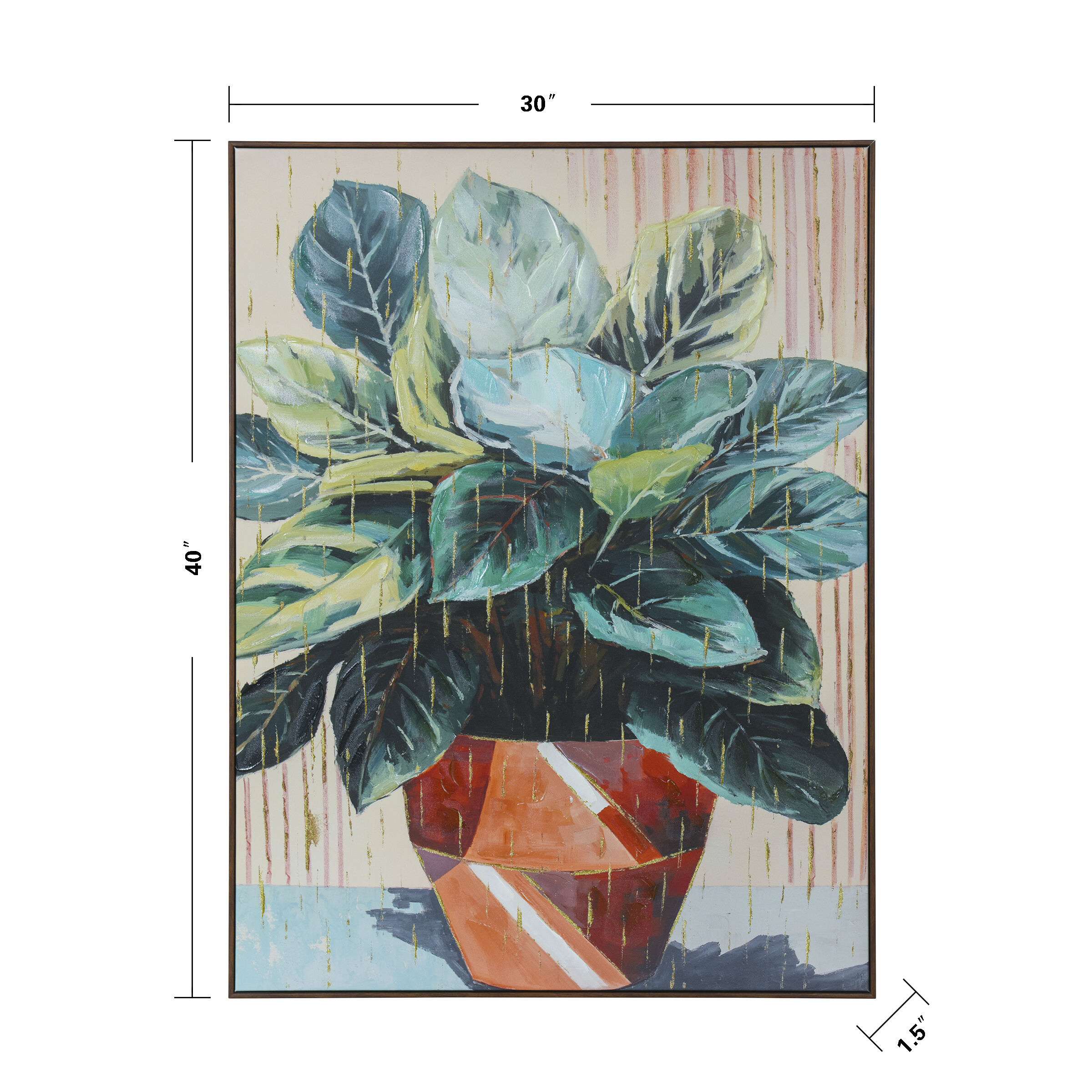 Potter Multi - Green and Orange and Gold and White Wall Art