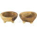 Teak 6 X 3 inch Bowls, With Legs, Set of 2