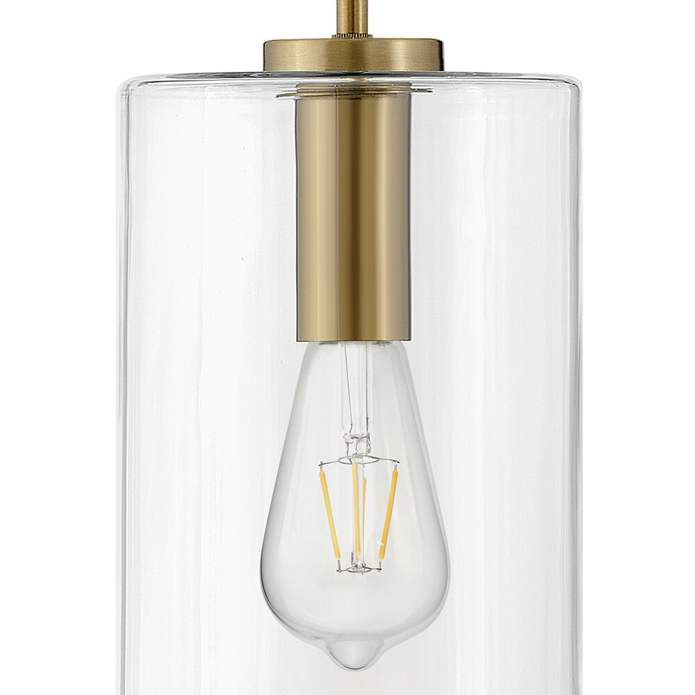 Lane LED 7 inch Lacquered Brass Pendant Ceiling Light in Clear
