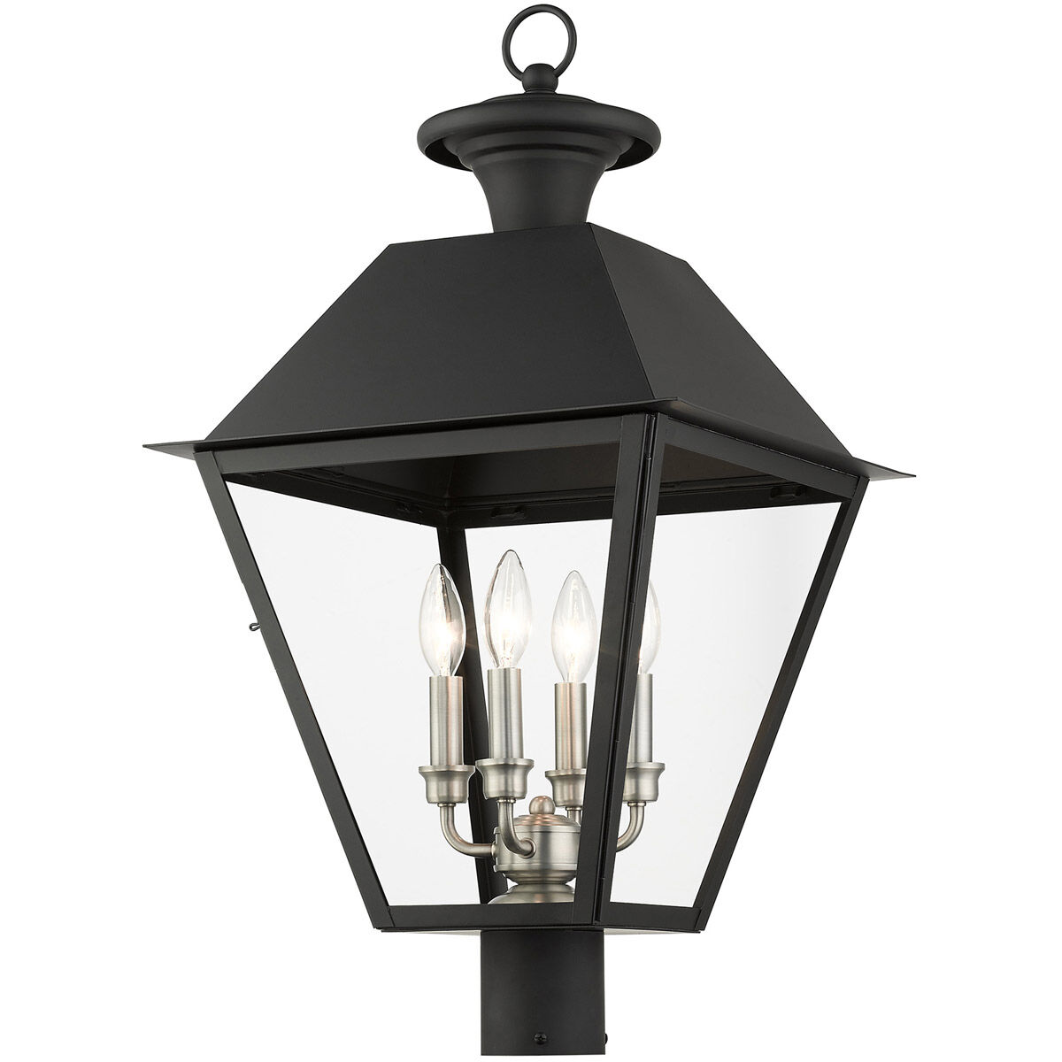 Mansfield 4 Light 28 inch Black Outdoor Post Top Lantern