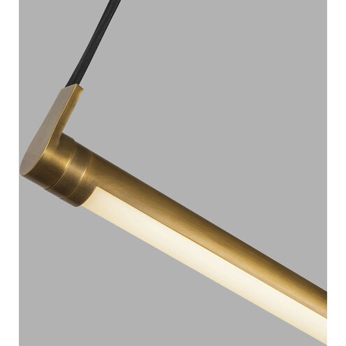 Laurence LED 1.88 inch Vintage Brass Linear Pendant Ceiling Light