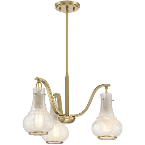 Adams 3 Light 21 inch Warm Brass Chandelier Ceiling Light