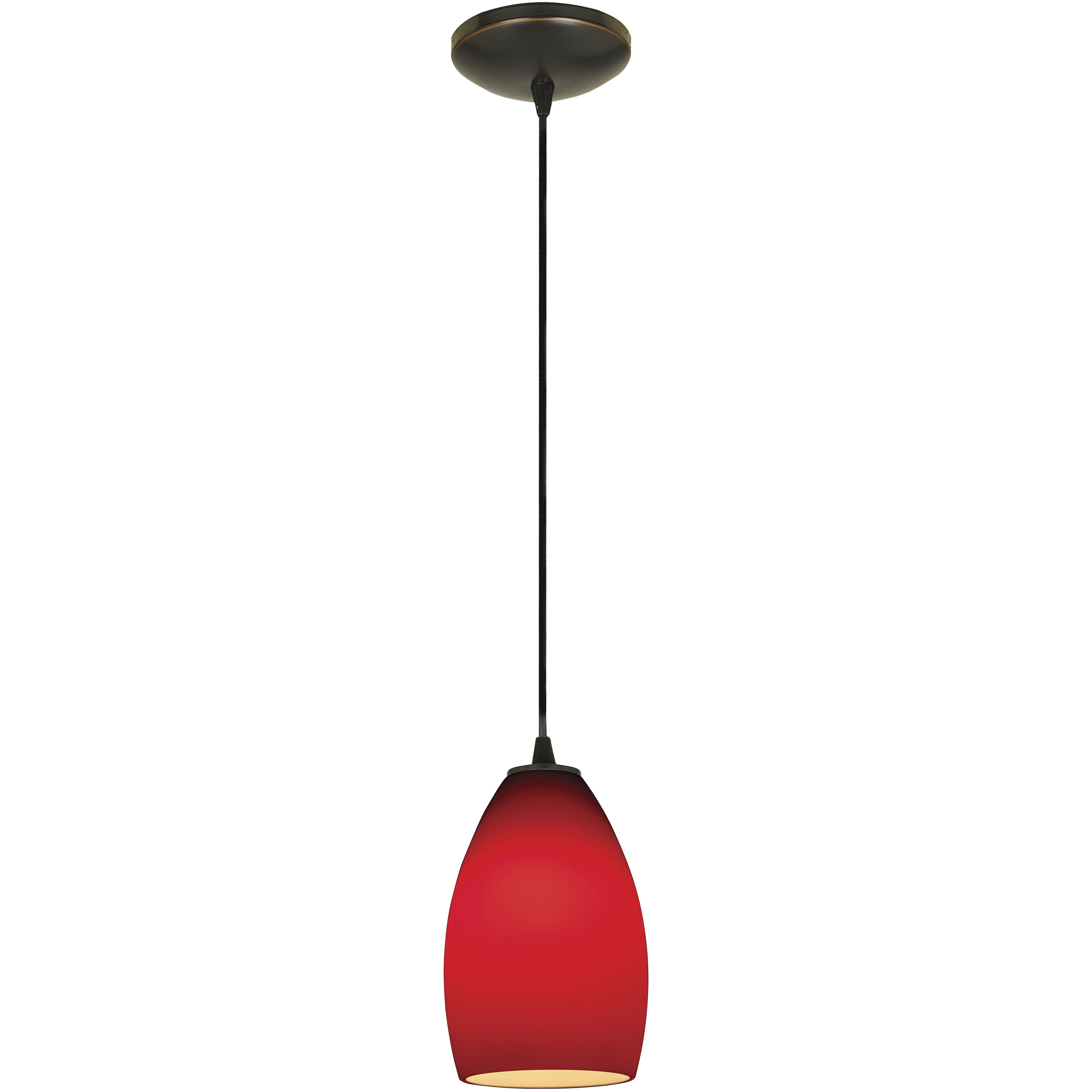 Champagne 1 Light 5 inch Oil Rubbed Bronze Pendant Ceiling Light in Red