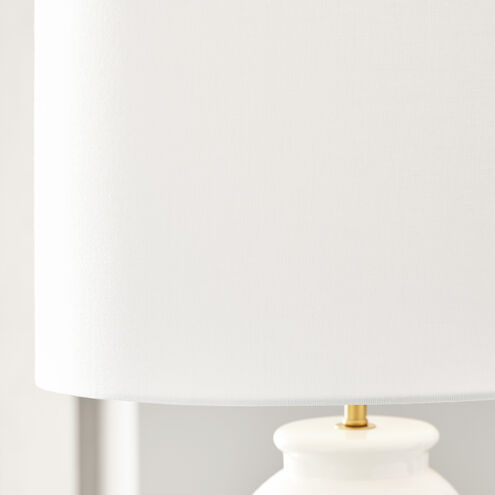 Drew & Jonathan Buckley 27.38 inch 9.00 watt Gloss White Table Lamp Portable Light