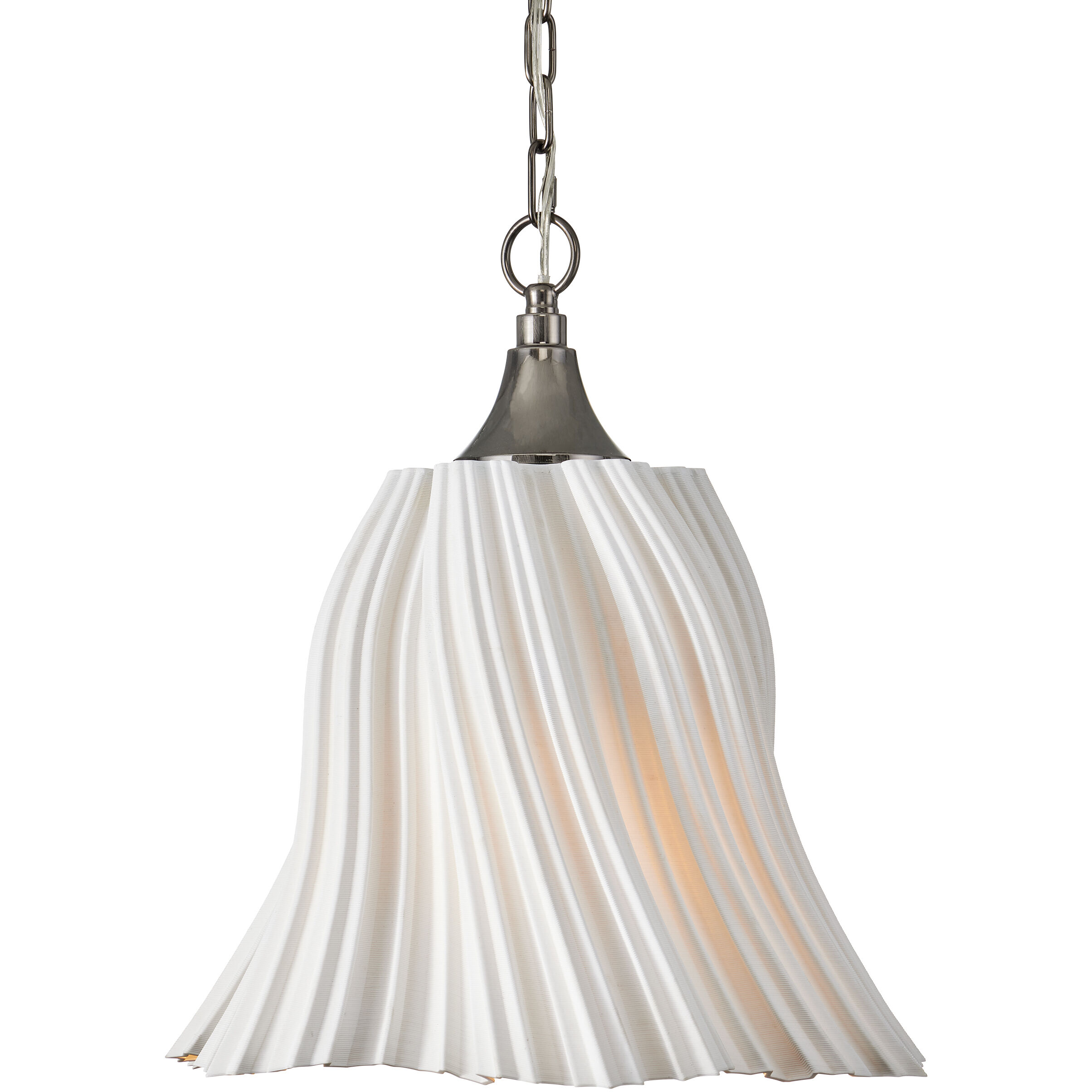Twirl 1 Light 18 inch White/Antique Brushed Nickel Pendant Ceiling Light