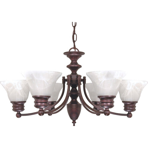 Empire 6 Light 26 inch Old Bronze Chandelier Ceiling Light