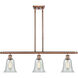 Ballston Hanover LED 36 inch Antique Copper Island Light Ceiling Light in Fishnet Glass, Ballston
