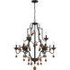 Colonial Charm 9 Light 33.13 inch Old World Bronze/Walnut Accents Chandelier Ceiling Light