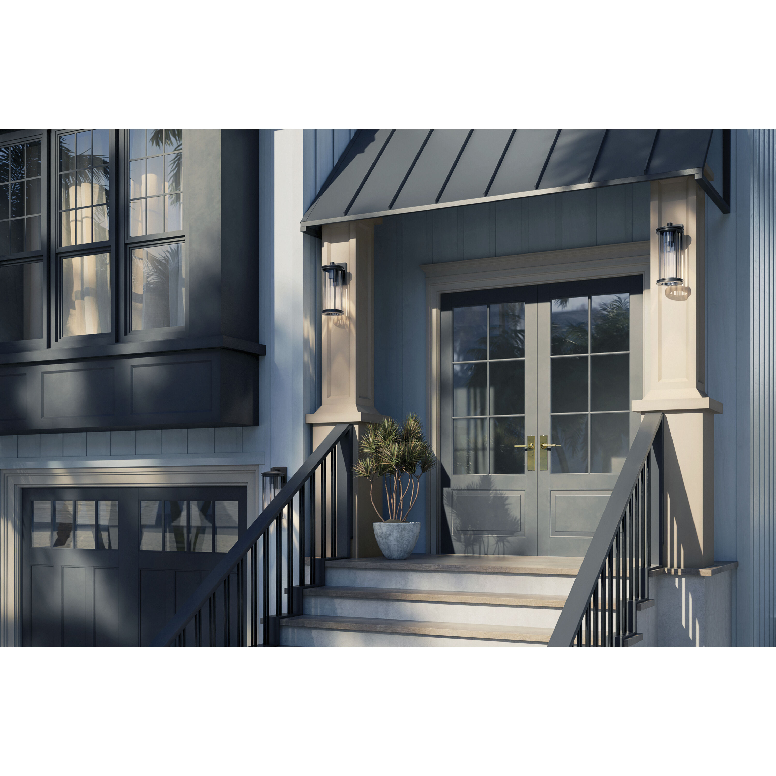 Barras 1 Light 16 inch Black Outdoor Wall Sconce