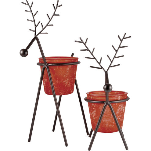 Reindeer Red with Rustic Holiday Candleholder