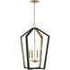 Maren 4 Light 20 inch Flat Black and Matte Brass Pendant Ceiling Light