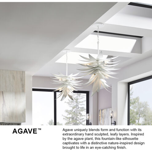 Agave LED 16 inch Textured Plaster Pendant Ceiling Light, Semi-Flush Mount