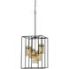Cremona 5 Light 17 inch Black and Antique Brass Pendant Ceiling Light
