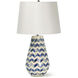 Cassia 23 inch 150.00 watt Blue Table Lamp Portable Light, Chevron