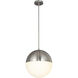 EVOLV LED 14 inch Brushed Nickel Pendant Ceiling Light, Ion Family