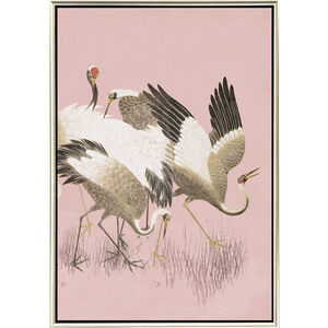 Curious Cranes Pink Canvas