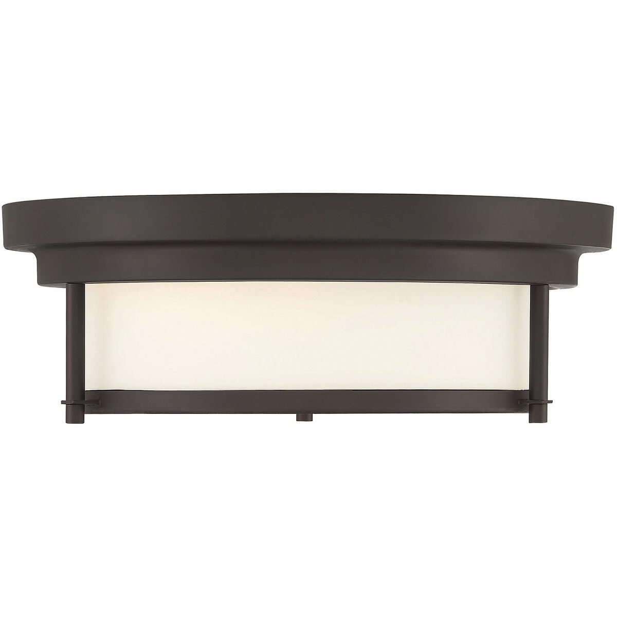 Contemporary 2 Light 13 inch Oil Rubbed Bronze Flush Mount Ceiling Light