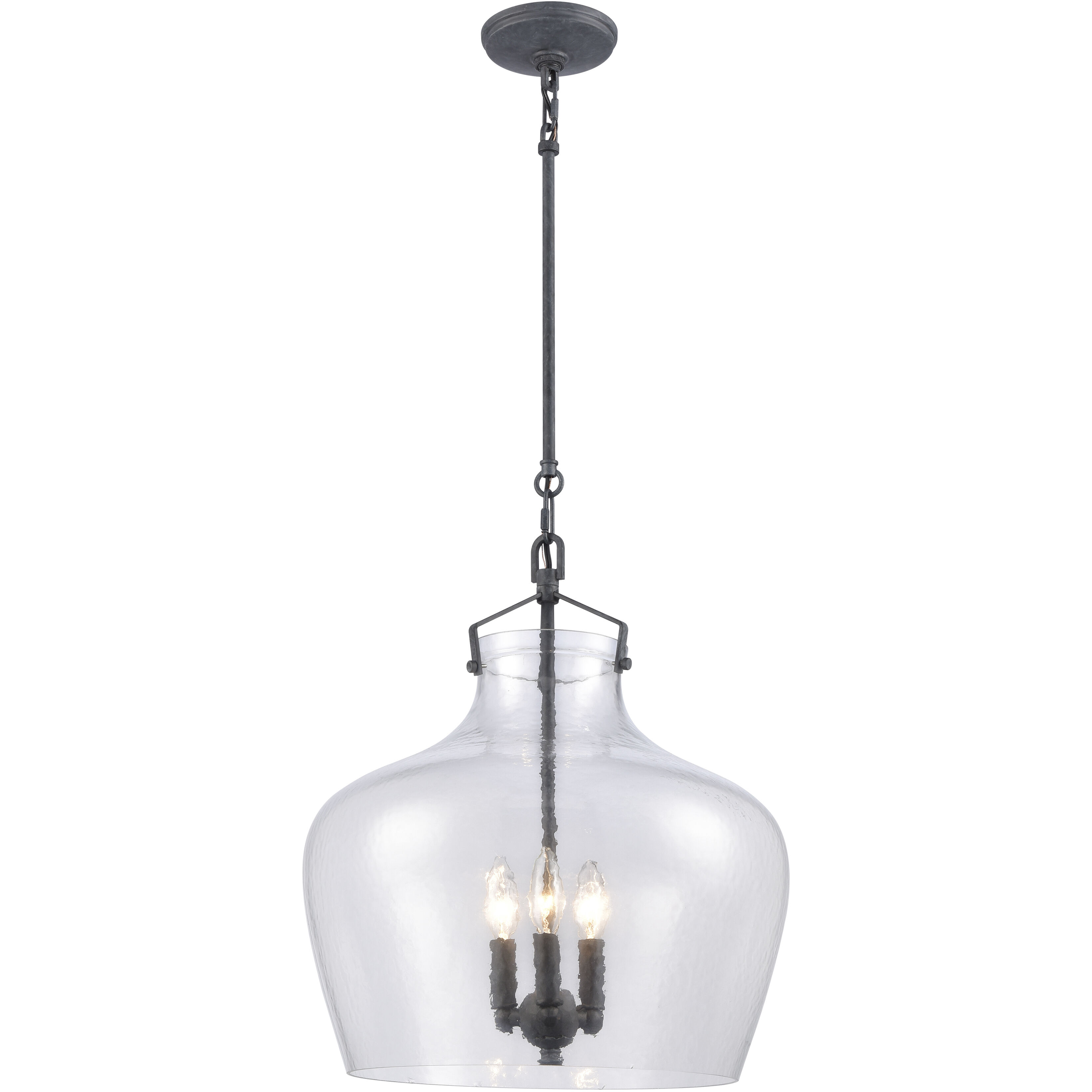Davenport 3 Light 17 inch Aged Zinc Pendant Ceiling Light