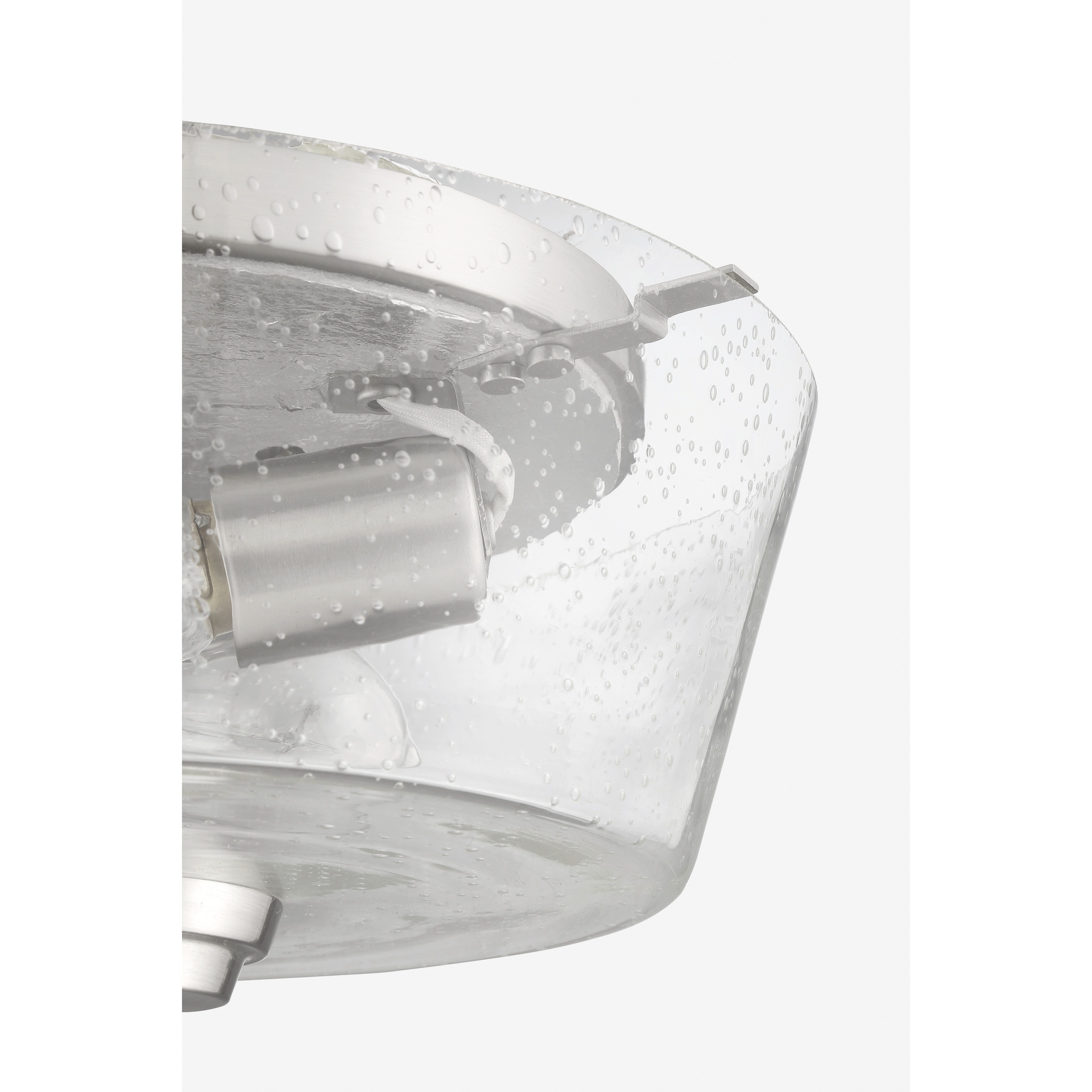 Neighborhood Grace 2 Light 13 inch Brushed Polished Nickel Flushmount Ceiling Light in Clear Seeded, Neighborhood Collection