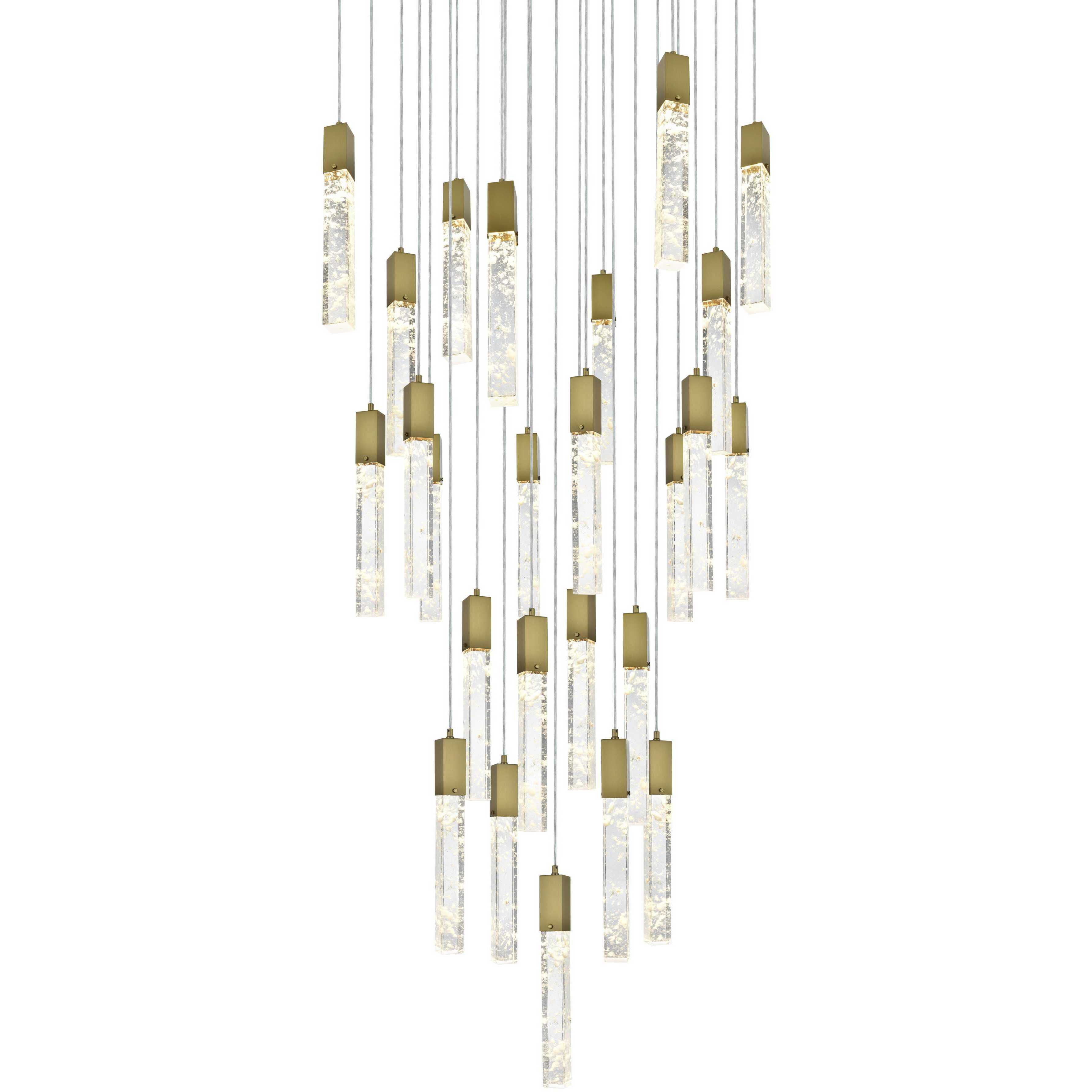 Aurora 25 Light 36 inch Satin Gold Chandelier Ceiling Light