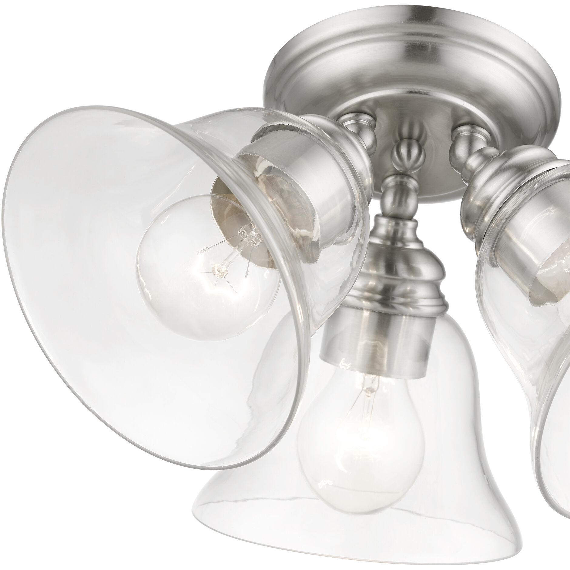 Moreland 3 Light 15 inch Brushed Nickel Semi-Flush Ceiling Light, Large