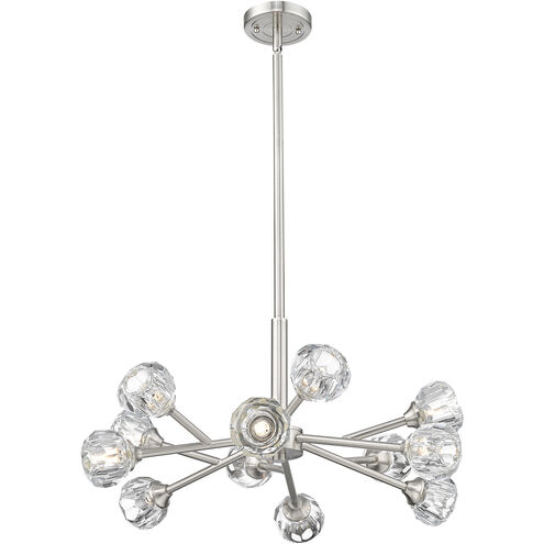Downtown Urban Aurora 12 Light 24 inch Satin Nickel Statement Chandelier Ceiling Light