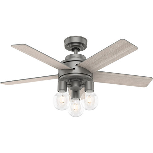 Hardwick 44 inch Matte Silver with Light Gray Oak Blades Ceiling Fan