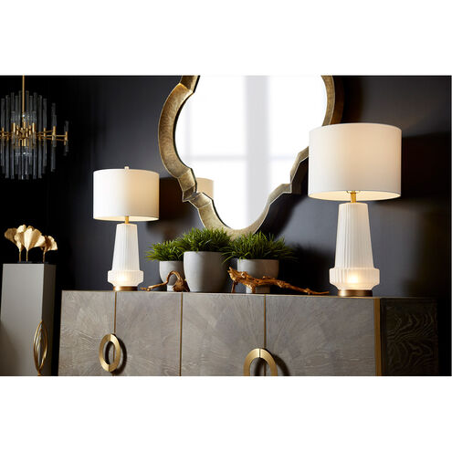 Mila 33 inch 100.00 watt Aged Brass Table Lamp Portable Light