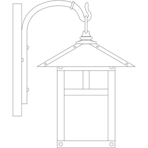 Evergreen 1 Light 10.5 inch Pewter Outdoor Wall Mount in Rain Mist, Pine Needle Filigree