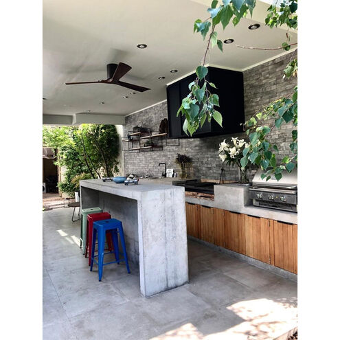 Atlas Irene-3H 52 inch Textured Bronze with Walnut Tone Blades Ceiling Mount Paddle Fan, Flush Mounted