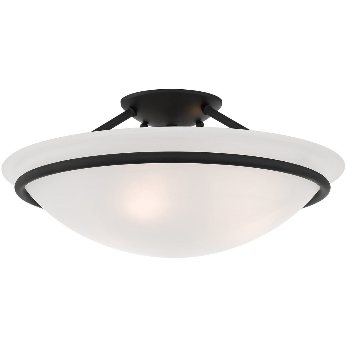 Newburgh 3 Light 16 inch Black Semi-Flush Mount Ceiling Light