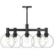 Alora Mood Castilla 5 Light 29.5 inch Matte Black Chandelier Ceiling Light in Clear