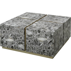 Crystalline 32.75 X 32.75 inch Gray Agate Coffee Table