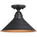 Outland 1 Light 12 inch Aged Iron and Light Gold Outdoor Ceiling