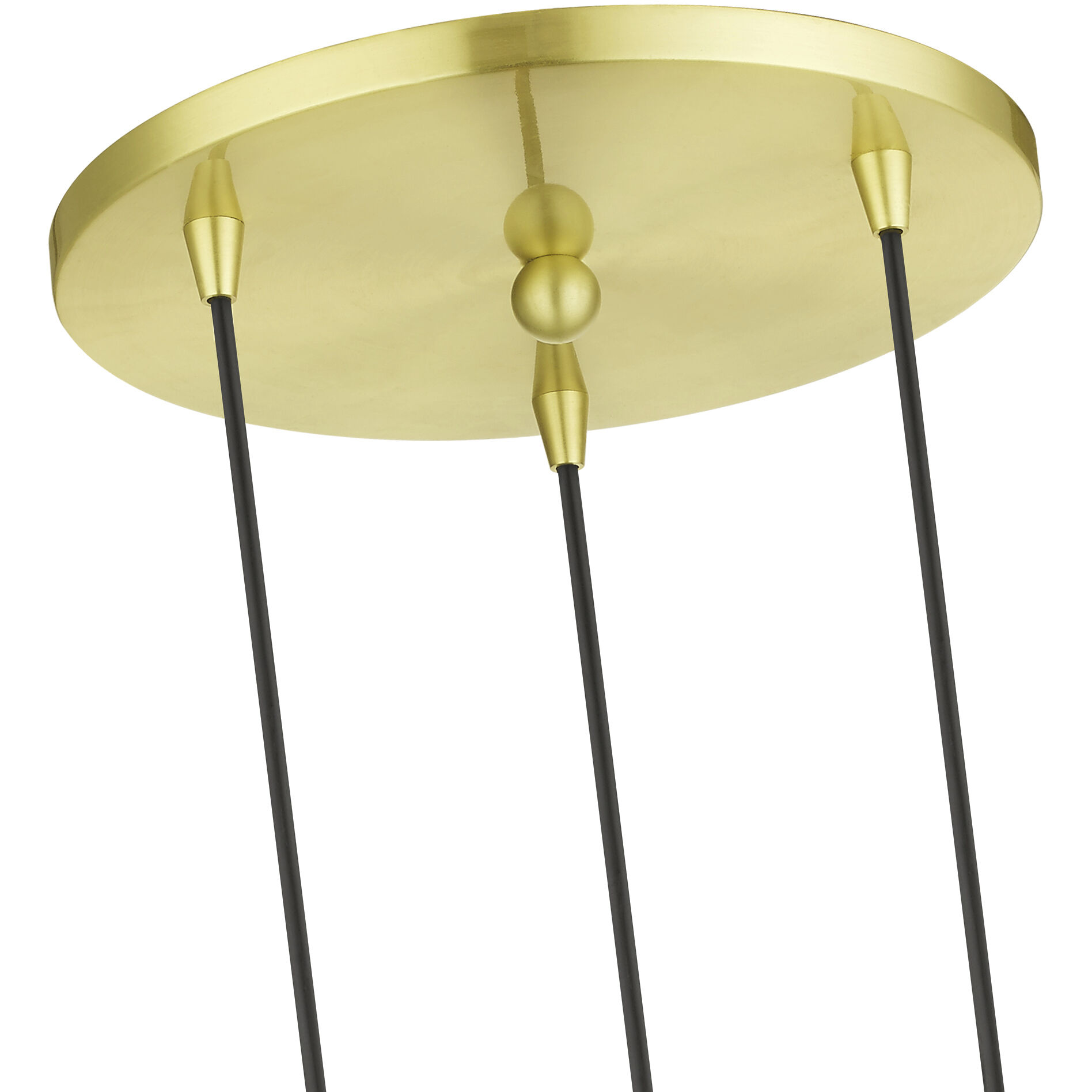Downtown 3 Light 16 inch Satin Brass Multi Pendant Ceiling Light, Sphere