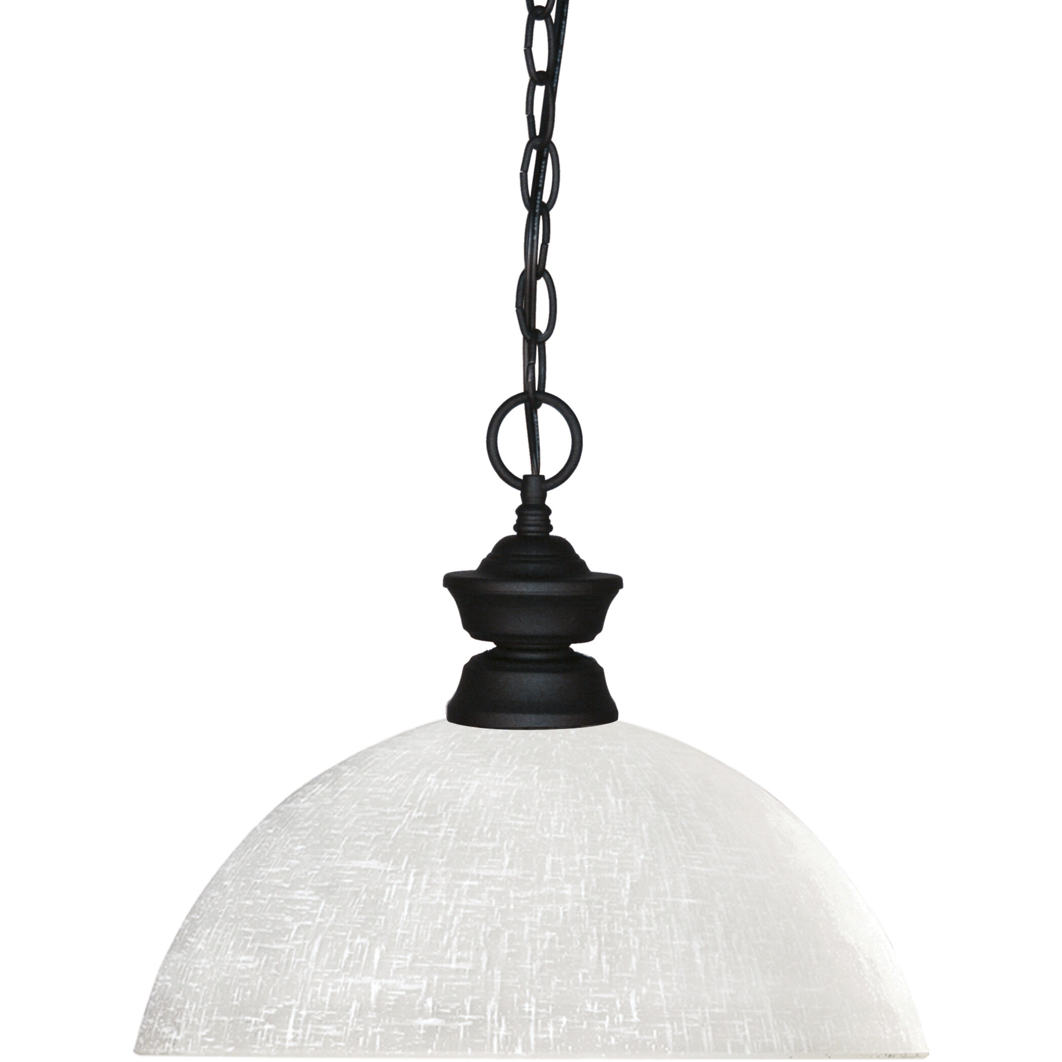 Shark 1 Light 14 inch Matte Black Pendant Ceiling Light in White Linen Glass, 4.67