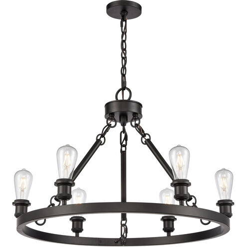 Ballston Saloon 6 Light 30 inch Matte Black Chandelier Ceiling Light in Incandescent, Ballston