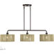Goldiemesh 3 Light 46 inch English Bronze Linear Chandelier Ceiling Light, Extra Large