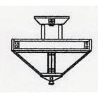 Prairie 4 Light 12 inch Rustic Brown Semi-Flush Mount Ceiling Light in Frosted