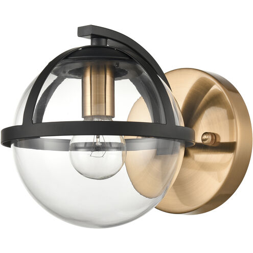 Davenay 1 Light 7.5 inch Satin Brass with Matte Black Vanity Light Wall Light in Satin Brass/Matte Black