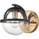 Davenay 1 Light 7.5 inch Satin Brass with Matte Black Vanity Light Wall Light in Satin Brass/Matte Black