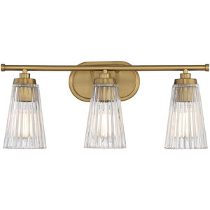 Chantilly 3 Light 22 inch Warm Brass Bathroom Vanity Light Wall Light, Essentials