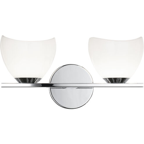 Uptowne 2 Light 14.13 inch Chrome Bath Vanity Light Wall Light in Chrome and Opal Glass