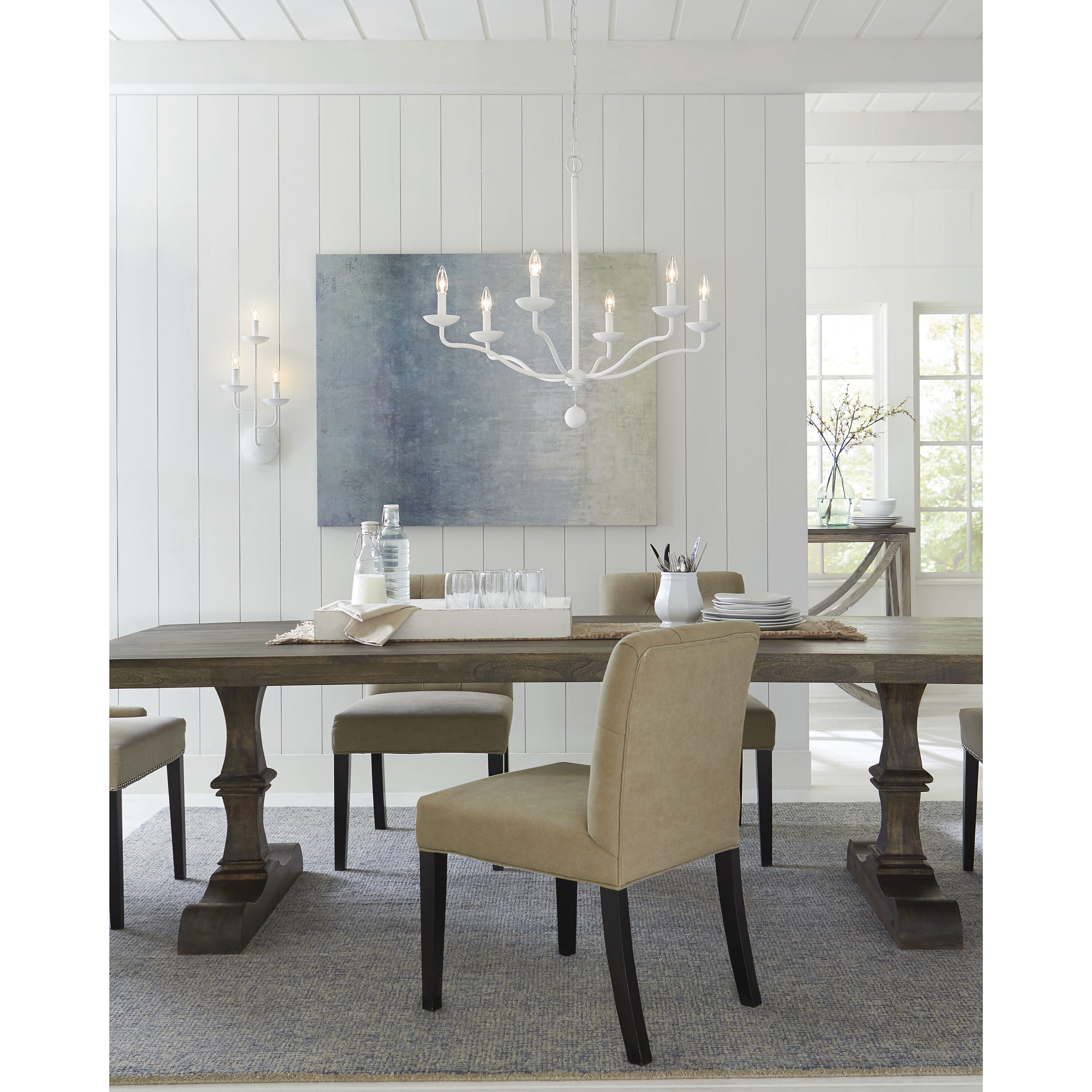 Sean Lavin Annie 6 Light 32.5 inch Plaster White Chandelier Ceiling Light